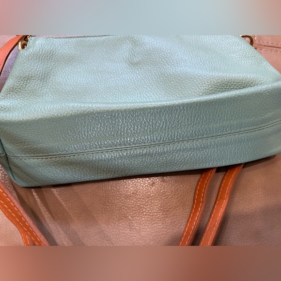 Valentina Mint Green Pebbled Leather Crossbody Bag - Picture 6 of 7